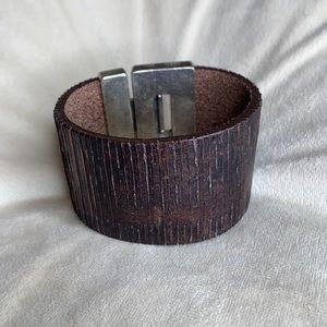 Distressed Leather Cuff Bracelet SM